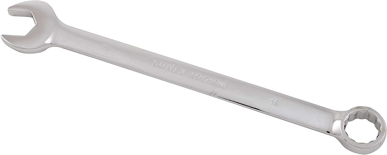 Sunex 19mm Full Polish V-Groove Combination Wrench (991719MA)
