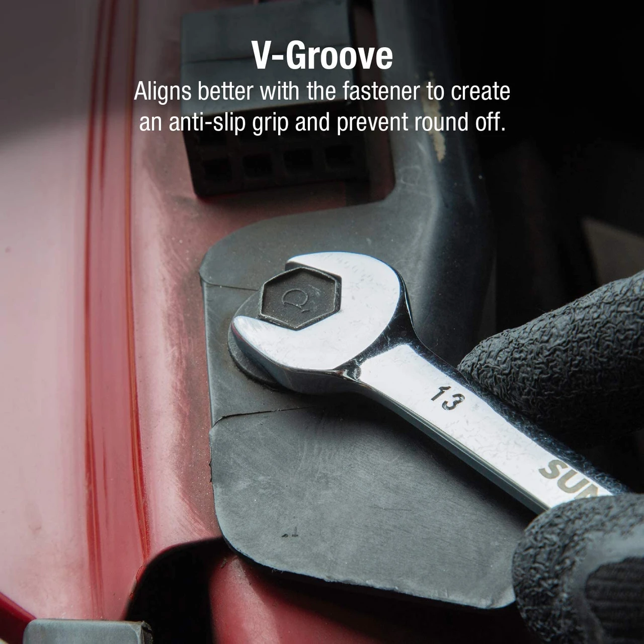 Sunex 8 Piece Metric Full Polished V-Groove Combination Wrench Set (9919MA) — product image 2