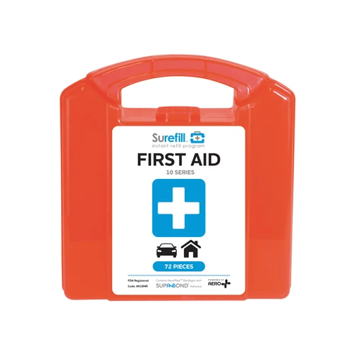 Surefill 10 Series First Aid Kit Red Translucent Case (AK10NR)