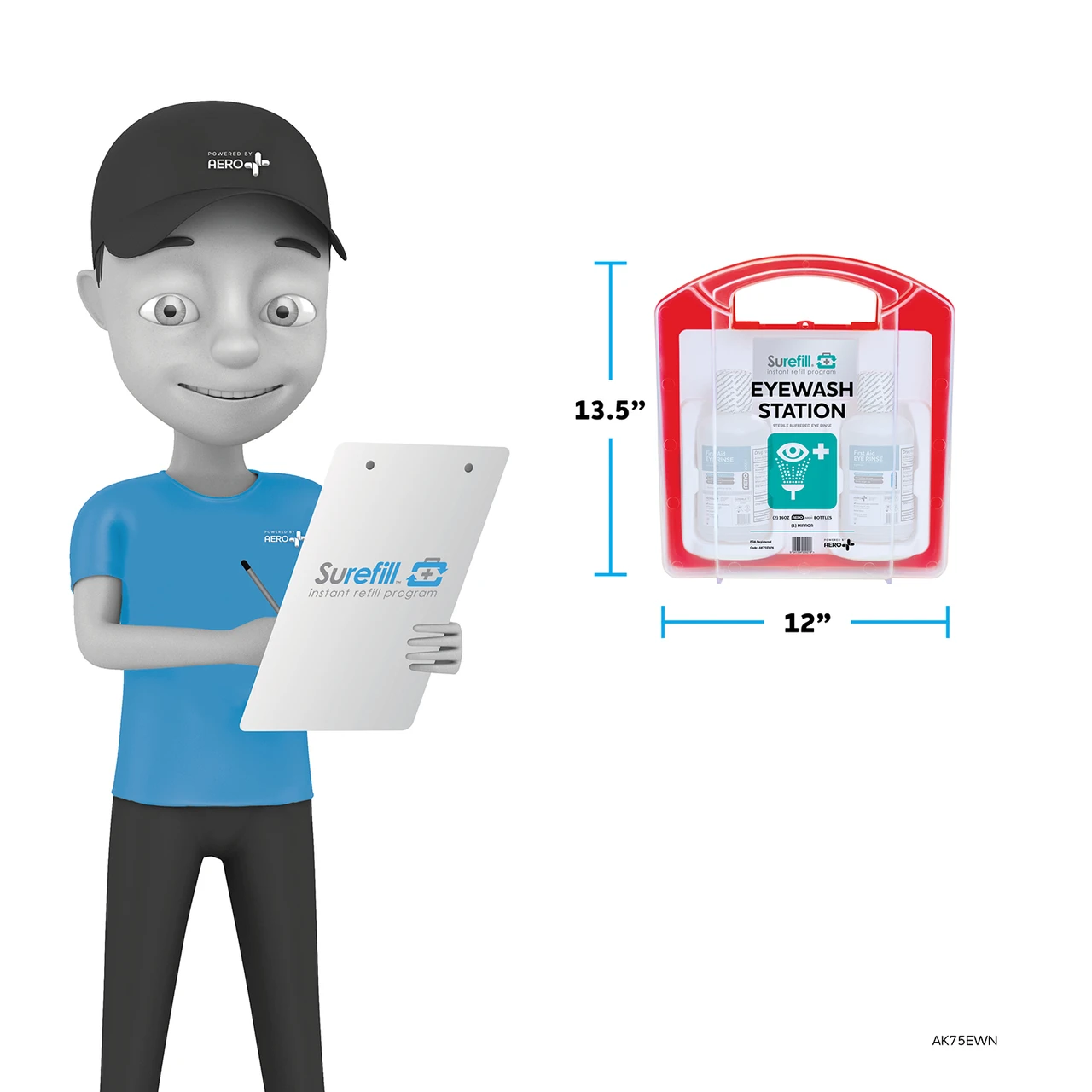 Surefill Emergency Eyewash Station 75 Series (AK75EWN) — product image 2