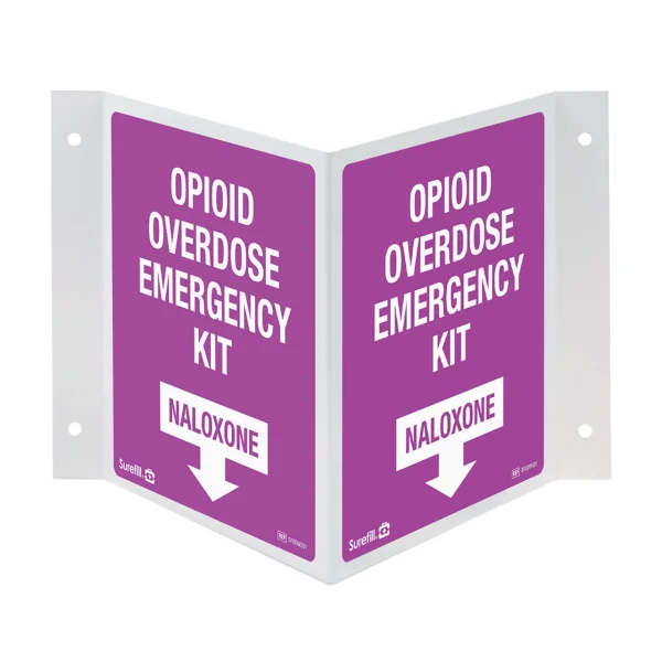 Surefill Overdose Kit 3-Way Wall Sign (SFODWS01)