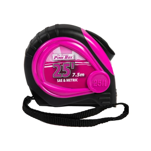 The Original Pink Box 25-Foot Auto-Lock Tape Measure (PB25LTM)