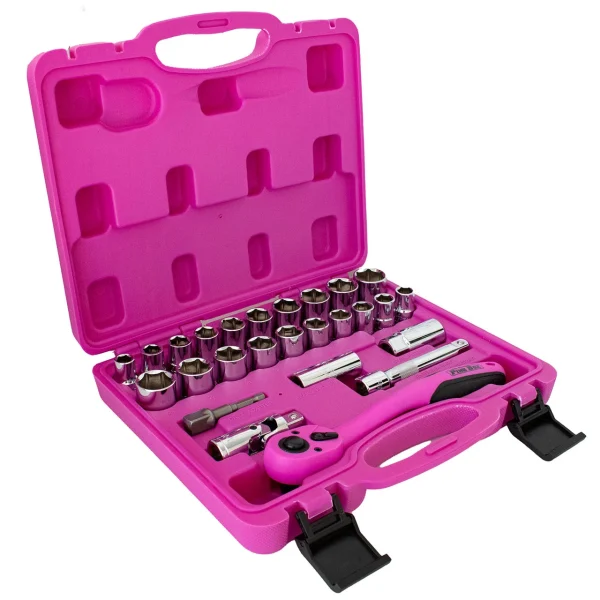 The Original Pink Box Heavy-Duty 26-Pc 1/2" Drive Socket Set (PB26SS)