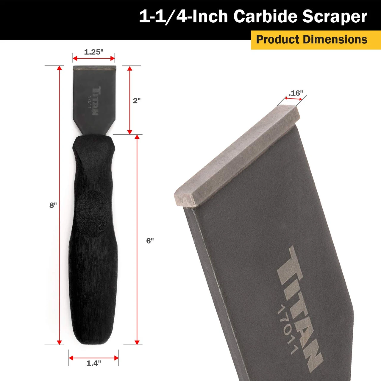 Titan Tools 1-1/4" Carbide Scraper (17011) — product image 3