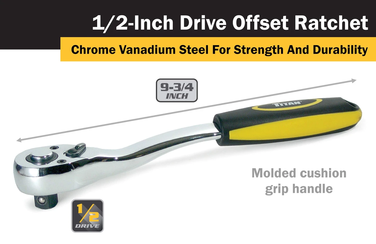 Titan Tools 1/2" Drive Quick-Release Offset Ratchet (12044) — product image 2