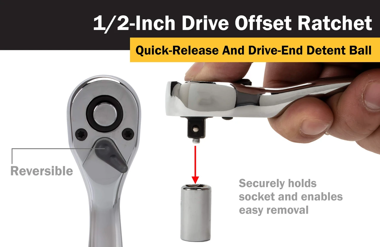 Titan Tools 1/2" Drive Quick-Release Offset Ratchet (12044) — product image 4