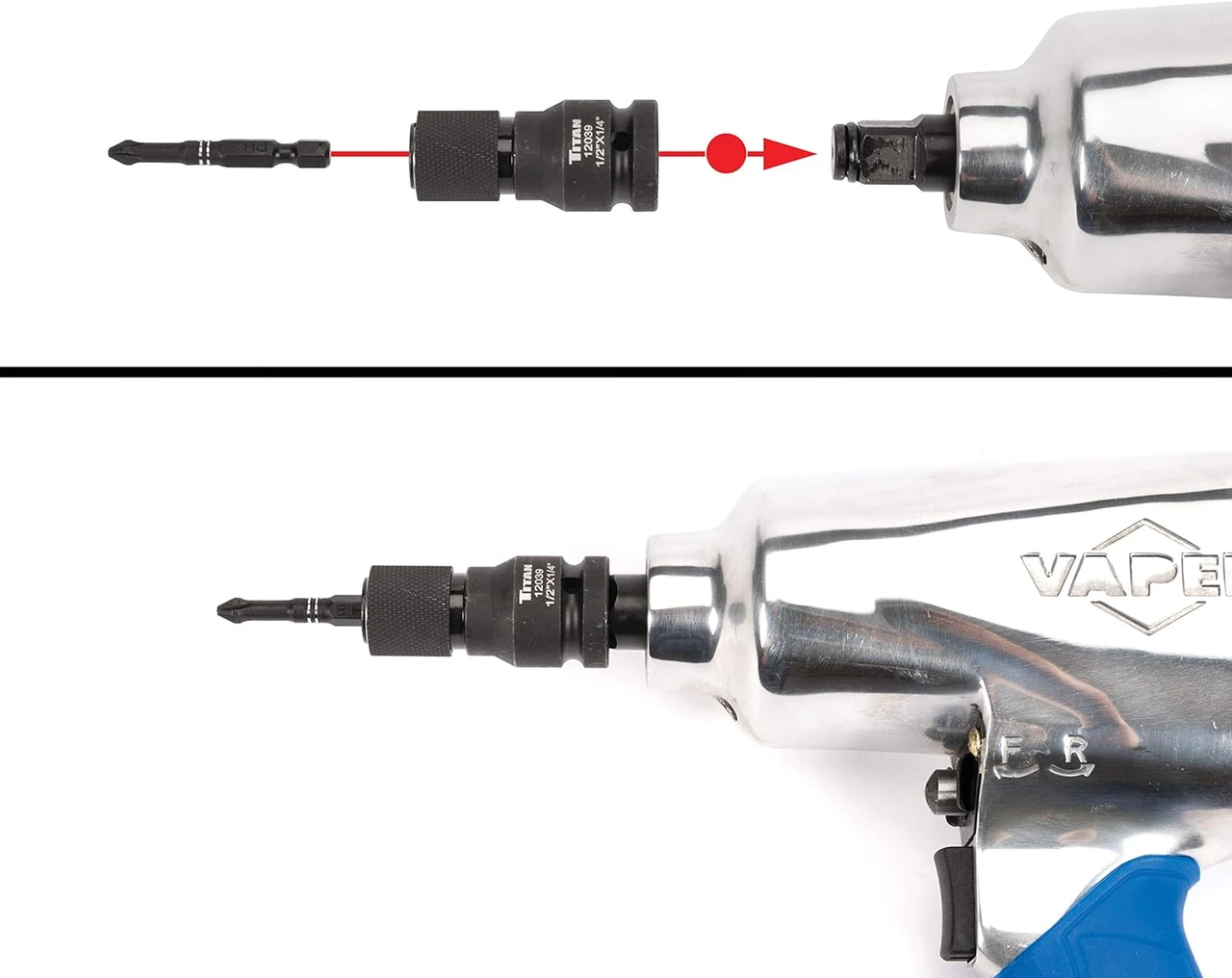 Titan Tools 1/2" Drive To 1/4" Hex Drive Quick Change Adapter (12039) — product image 4