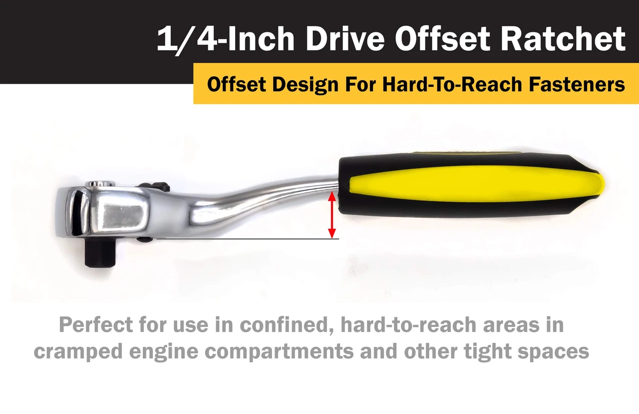 Titan Tools 1/4" Drive Quick-Release Offset Ratchet (12042) — product image 3