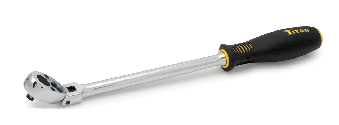Titan 11300 long flex-head ratchet with black and yellow grip