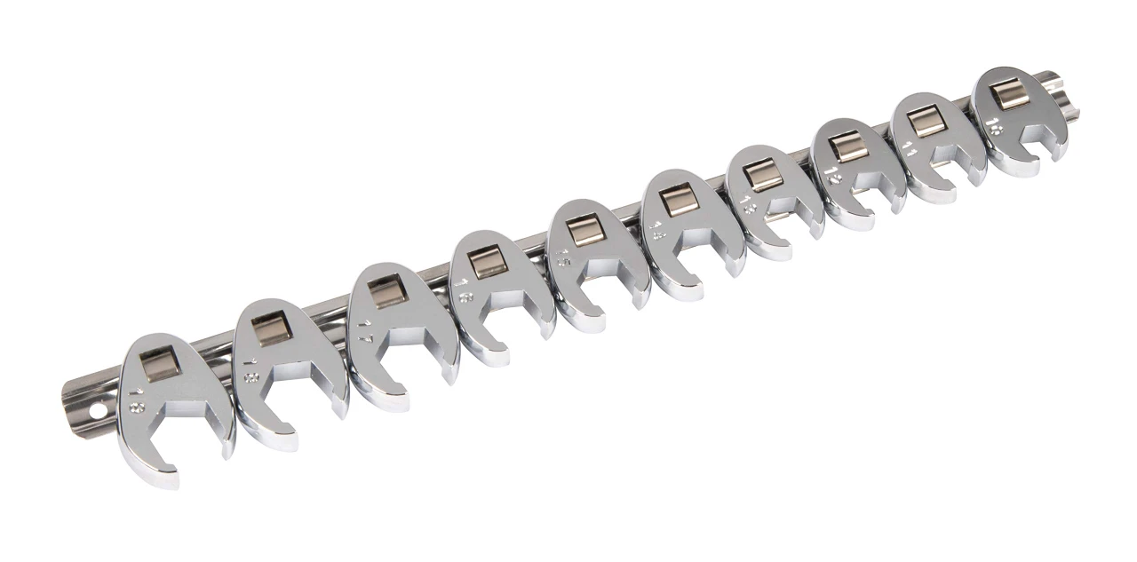Titan Tools 10pc 3/8" Drive MM Flare Nut Crowsfoot Wrench Set (17297)