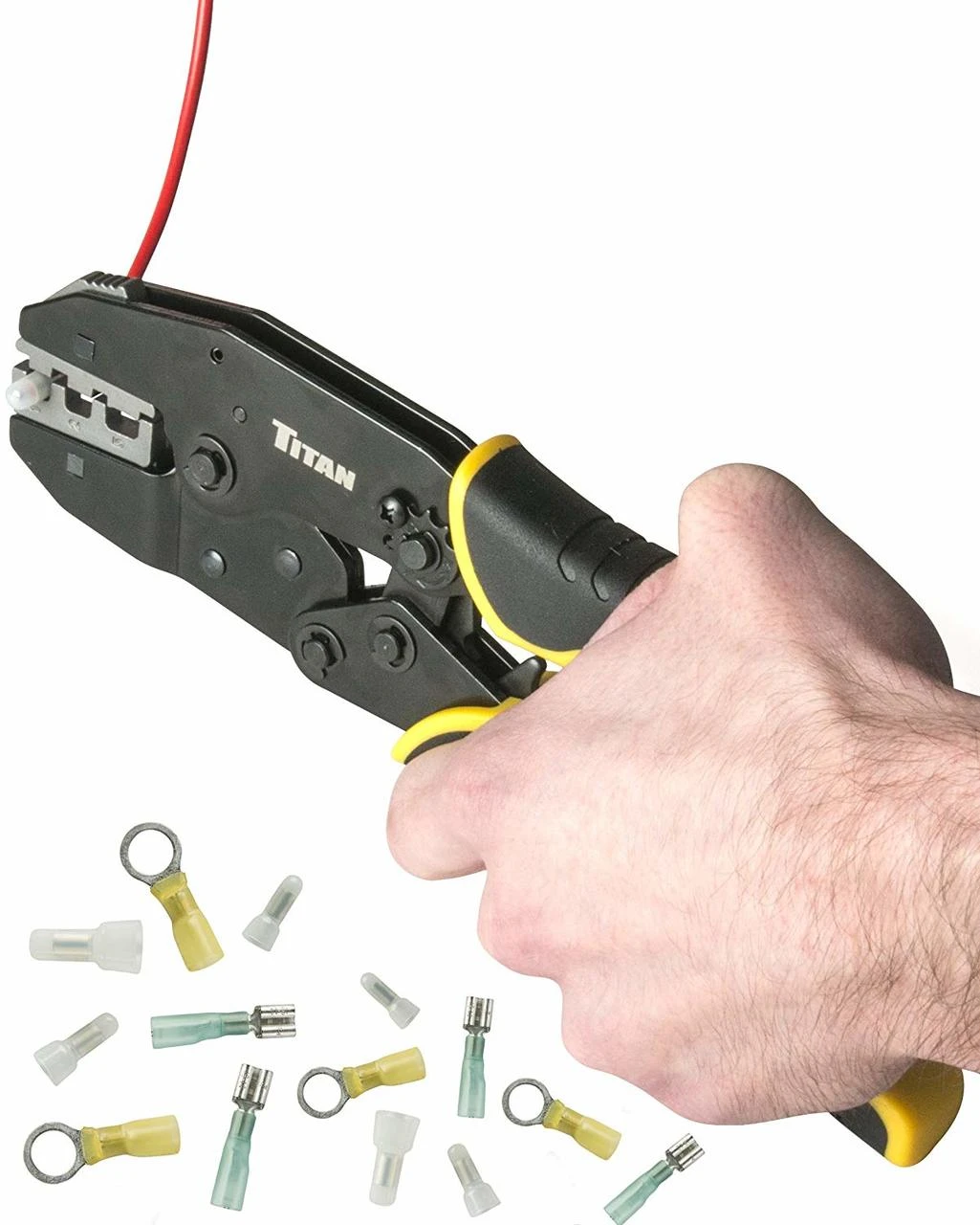 Titan Tools Ratcheting Heat Shrink Terminal Crimper (11955) — product image 2