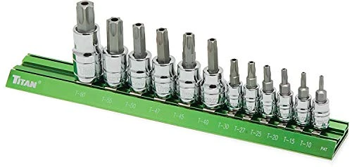 Titan Tools 12pc Tamper Resistant Torx Bit Socket Set (16121)
