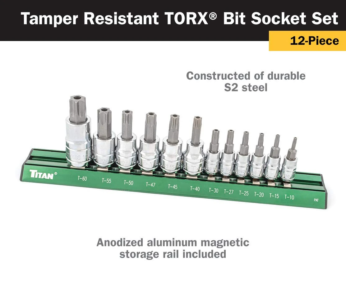 Titan Tools 12pc Tamper Resistant Torx Bit Socket Set (16121) — product image 2