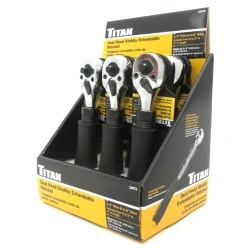 Titan Tools Dual-Head Stubby Adjustable Ratchet 6-Piece Counter Display (12071-6)
