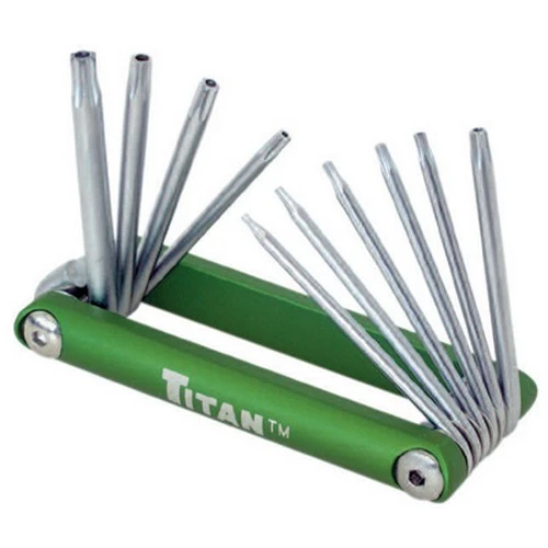 Titan Tools Folding Tamper Resistant Torx Bit Set T6 to T30 (12710)
