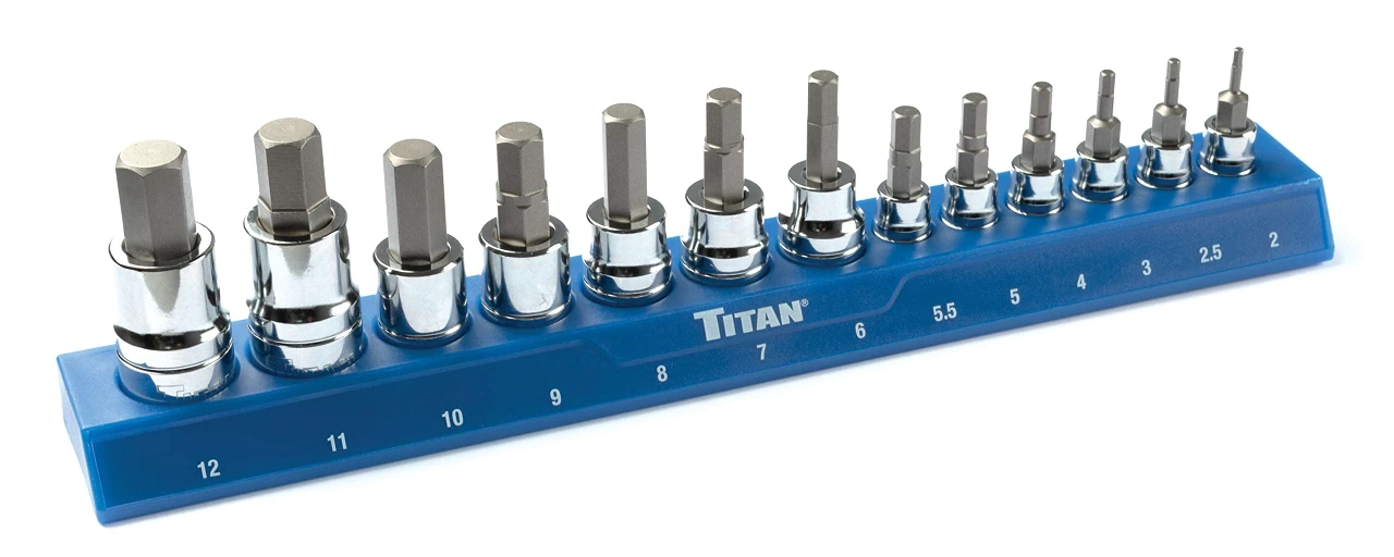 Titan Tools 13pc Metric HEX Bit Socket Set (85531)