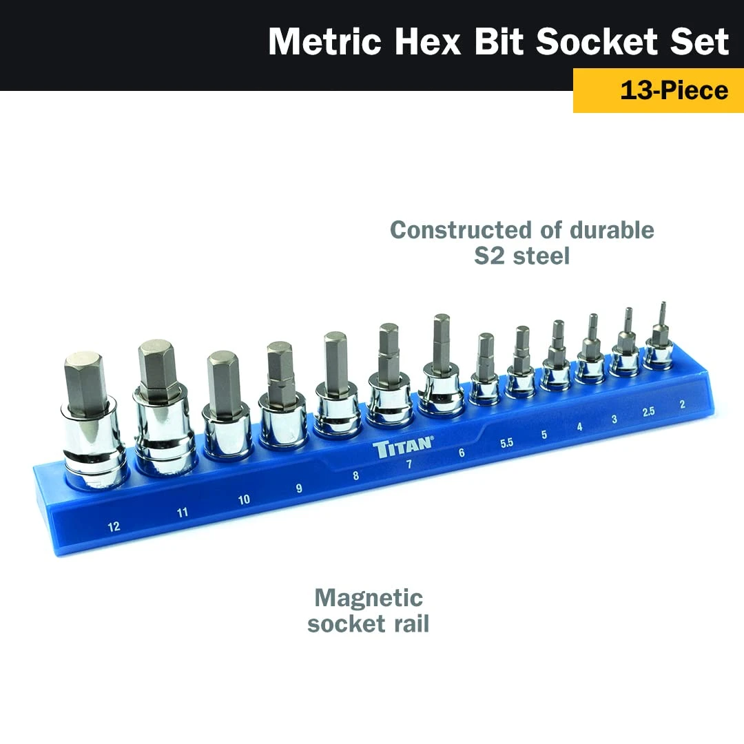 Titan Tools 13pc Metric HEX Bit Socket Set (85531) — product image 2