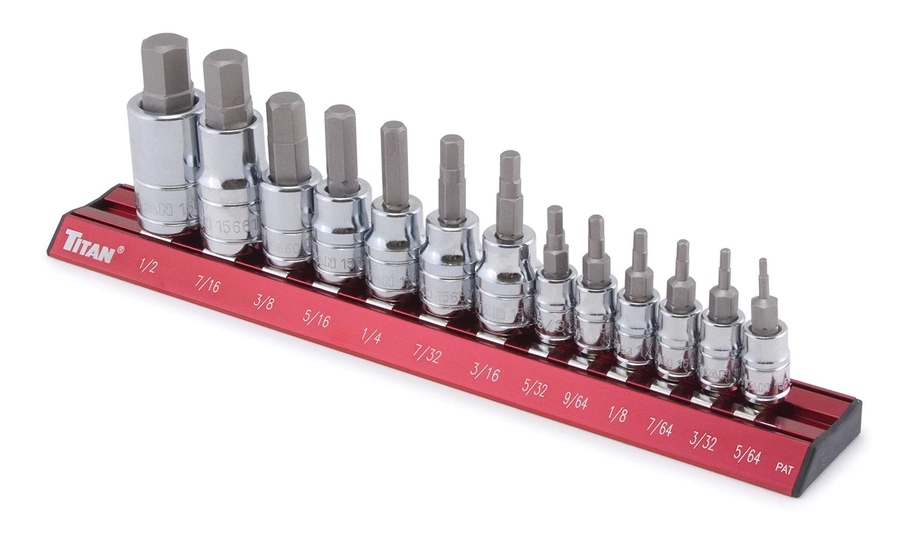 Titan Tools 13pc SAE Hex Bit Socket Set (16123)