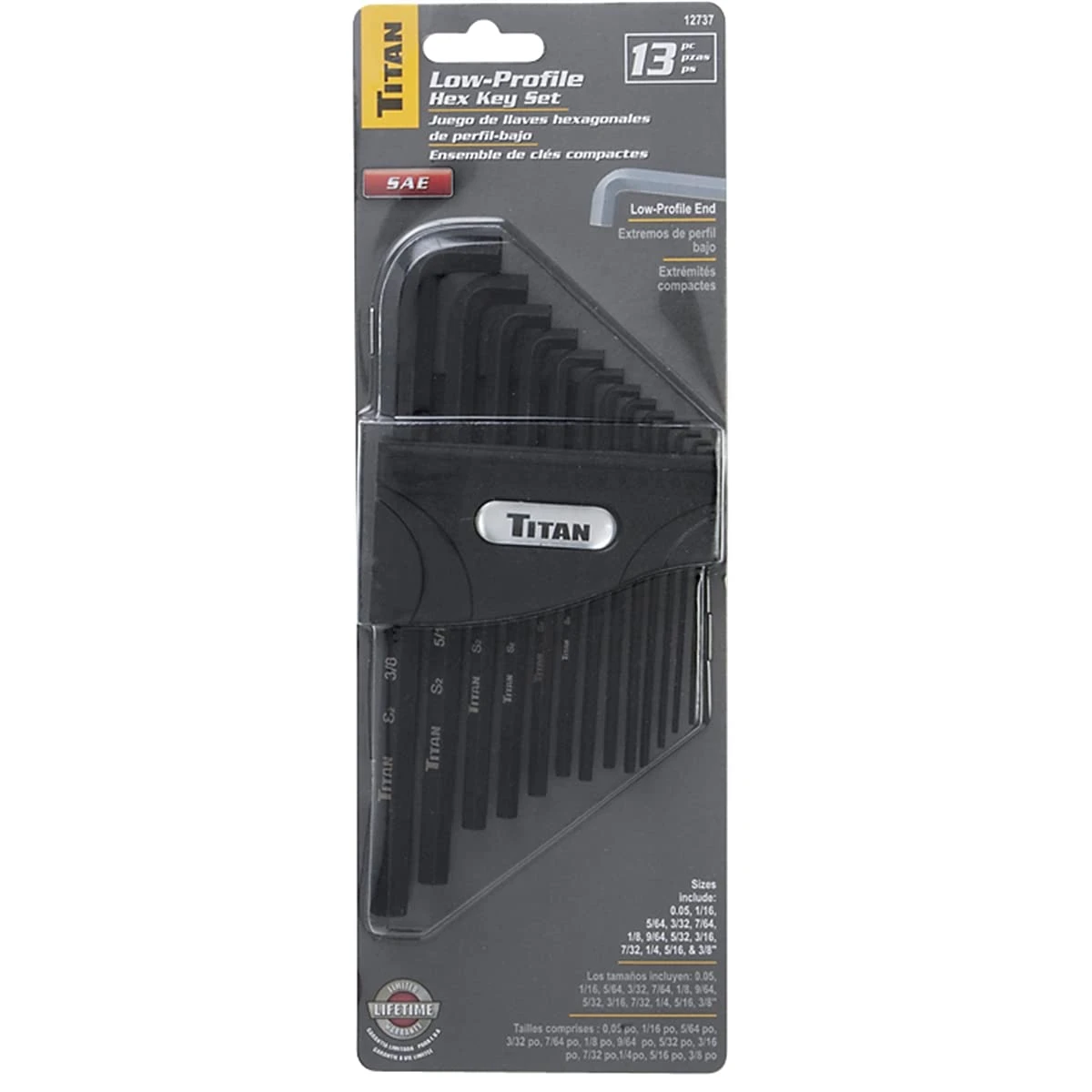 Titan Tools 13pc SAE Low Profile Hex Key Set (12737)