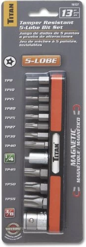 Titan Tools 13pc Tamper Resistant 5-Lobe Star Bit Socket Set (16137) — product image 2