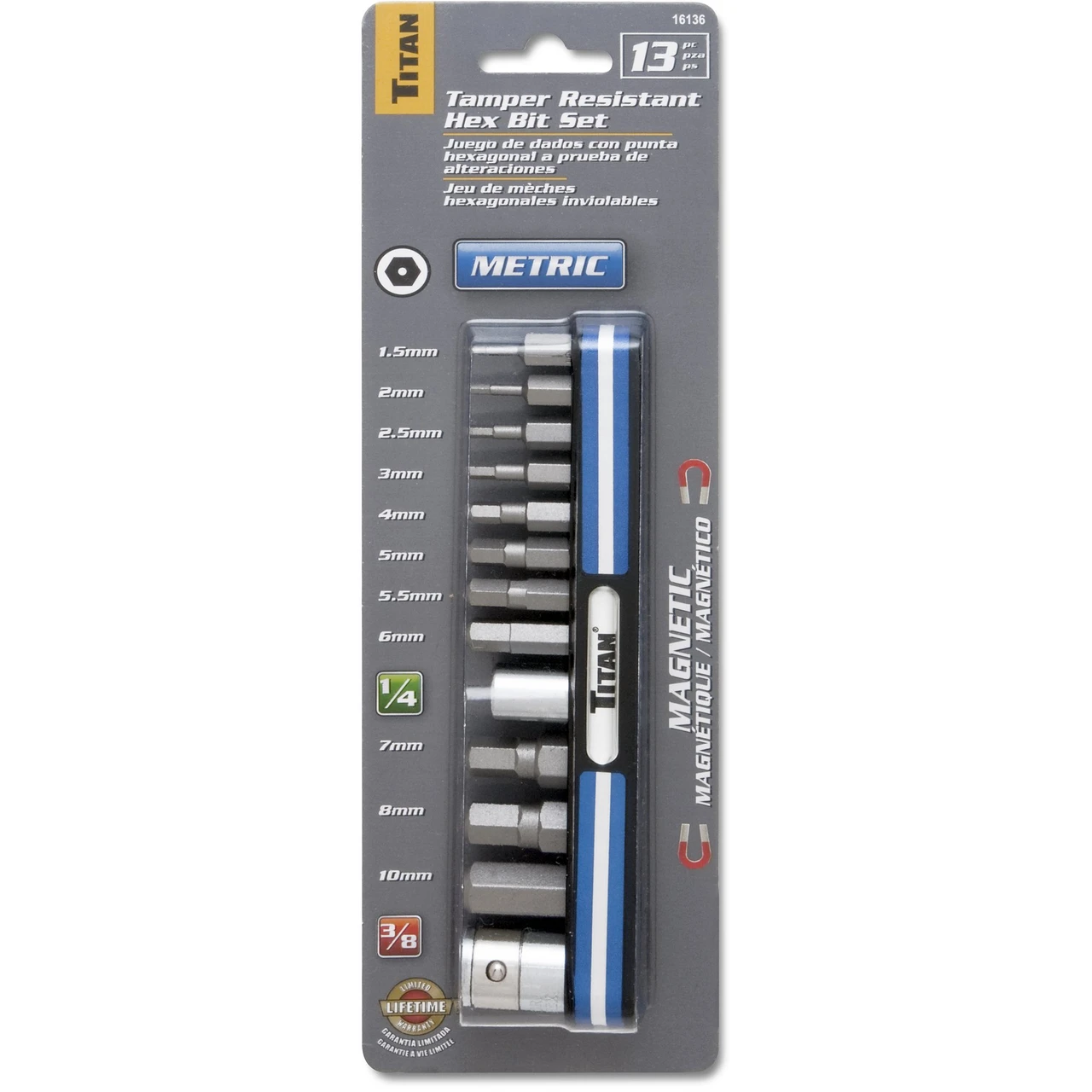 Titan Tools 13pc Tamper Resistant Metric Hex Bit Socket Set (16136) — product image 2