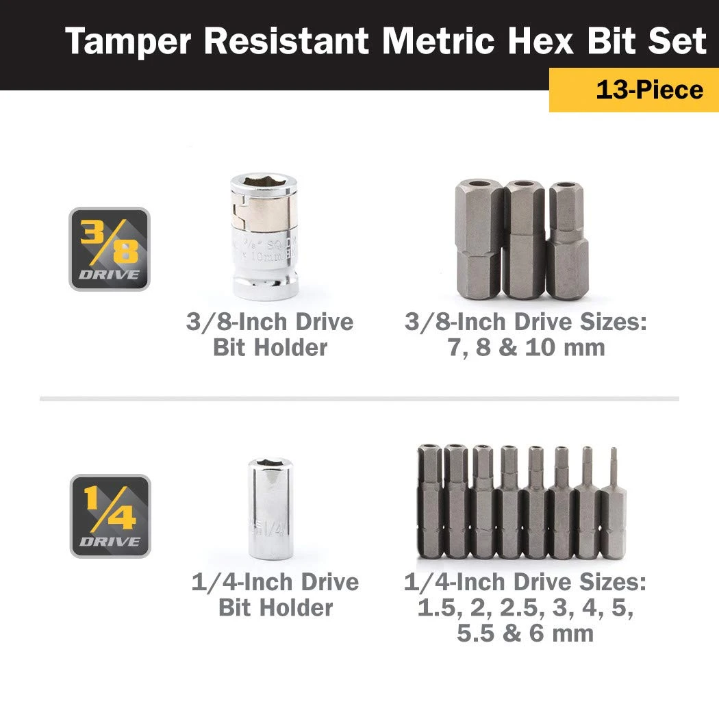 Titan Tools 13pc Tamper Resistant Metric Hex Bit Socket Set (16136) — product image 5