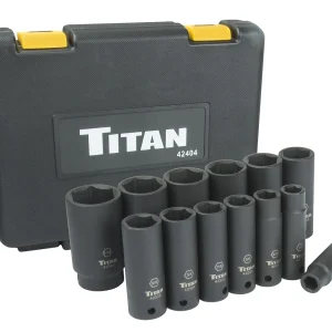 Titan Tools Metric Deep Impact Socket Set 14-Piece 1/2" Drive (42404)