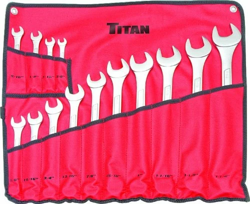 Titan Tools 14pc 12 pt. SAE Raised Panel Combination Wrench Set (17329) — product image 2