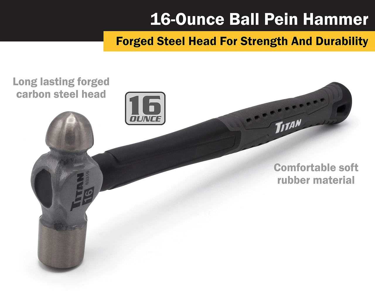 Titan Tools 16 oz. Ball Pein Hammer (63316) — product image 2