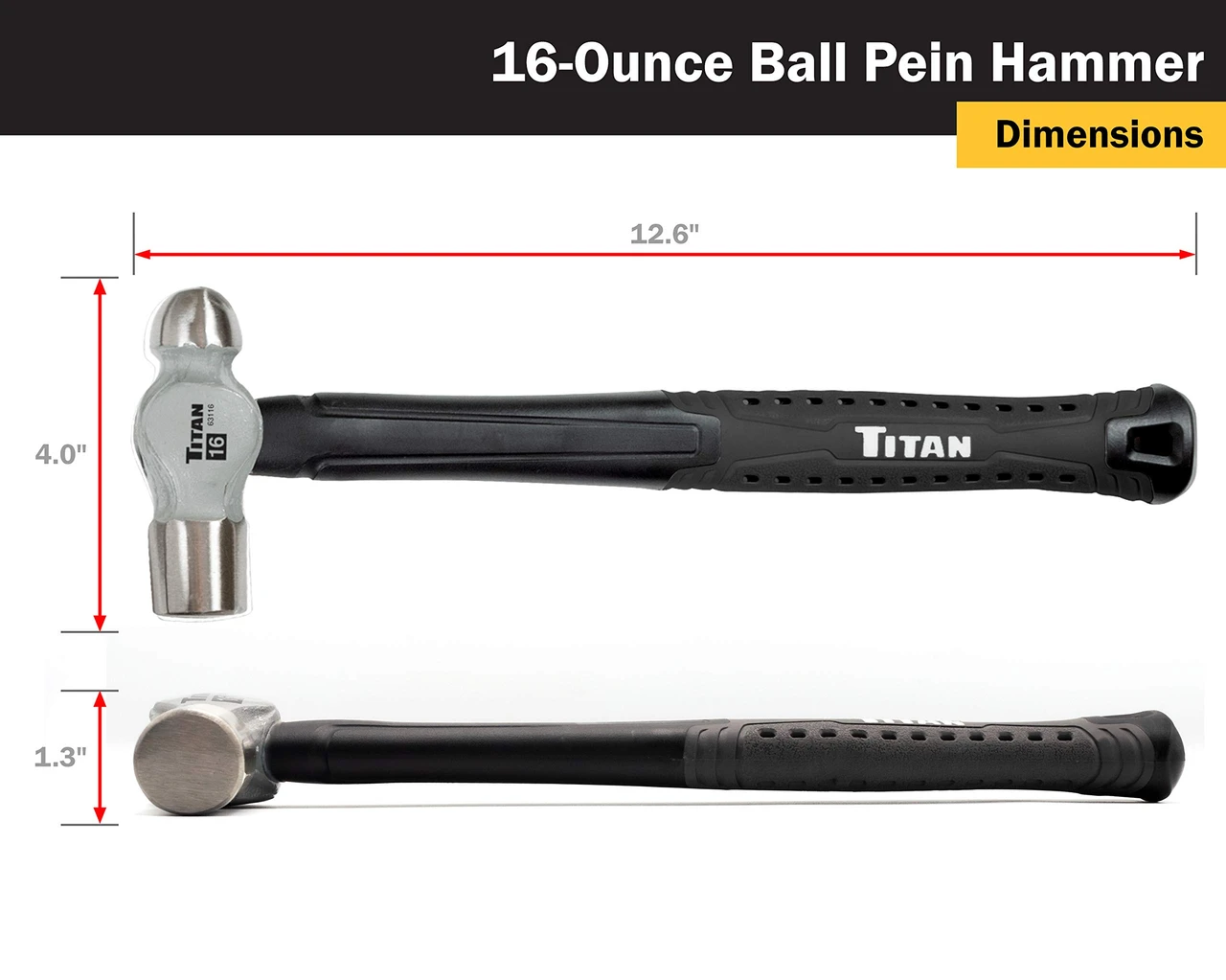 Titan Tools 16 oz. Ball Pein Hammer (63316) — product image 3