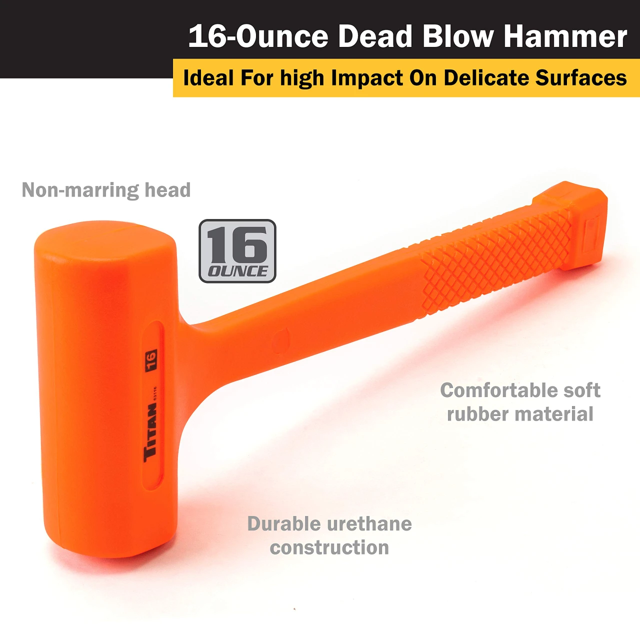 Titan Tools 16 oz. Dead Blow Hammer (63116) — product image 2