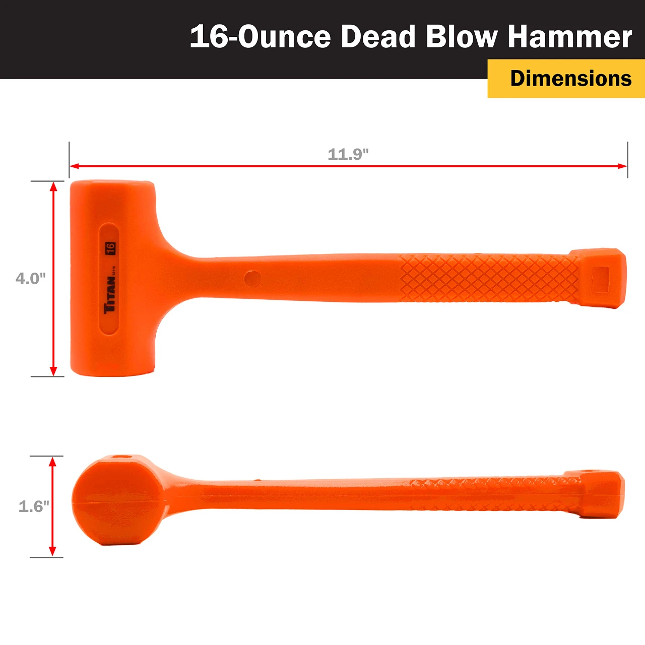 Titan Tools 16 oz. Dead Blow Hammer (63116) — product image 3