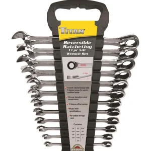 Titan Tools SAE Reversible Ratcheting Wrench Set 13-Piece (17364)