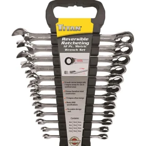 Titan Tools Metric Reversible Ratcheting Wrench Set 12-Piece (17365)