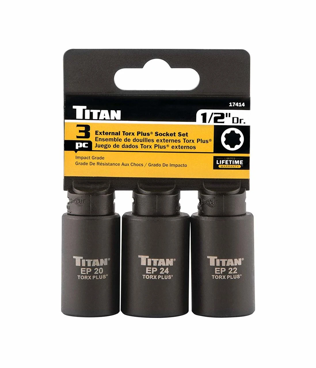 Titan Tools External Torx Plus Socket Set 3-Piece (17414) — product image 2