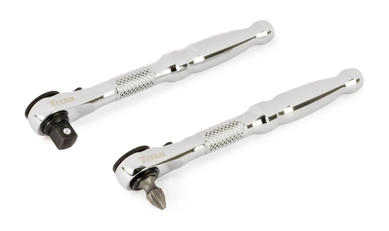 Titan Tools 2pc 1/4" Drive Micro Ratchet & Bit Driver Set (11335)
