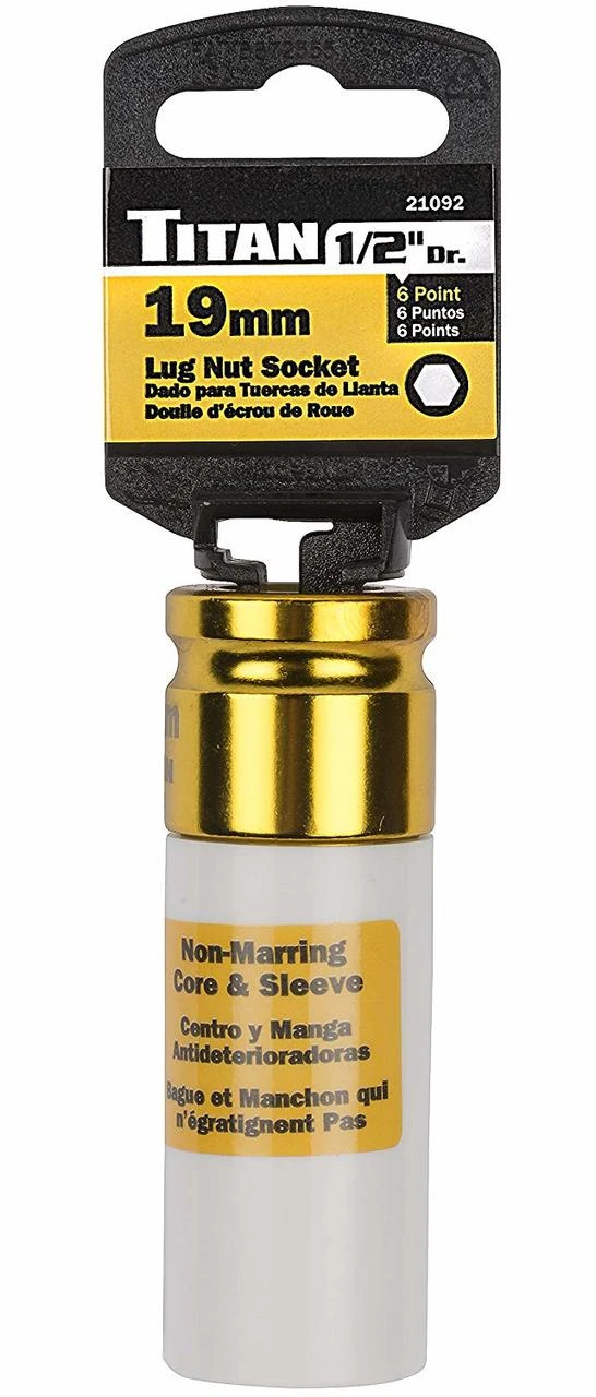 Titan Tools Non-Marring Deep Lug Nut Socket 1/2" Drive 19mm (21092) — product image 2