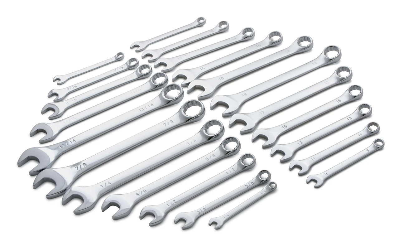 Titan Tools 22pc 12 pt. Fully Polished SAE and Combination Wrench Set (17398) — product image 2