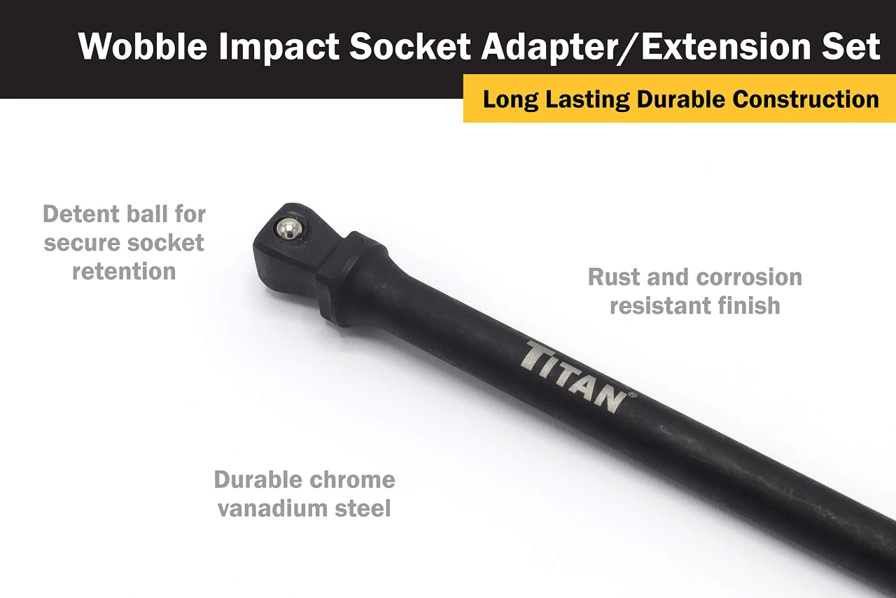 Titan Tools 3pc Impact Wobble Socket Adapter Set (49012) — product image 4