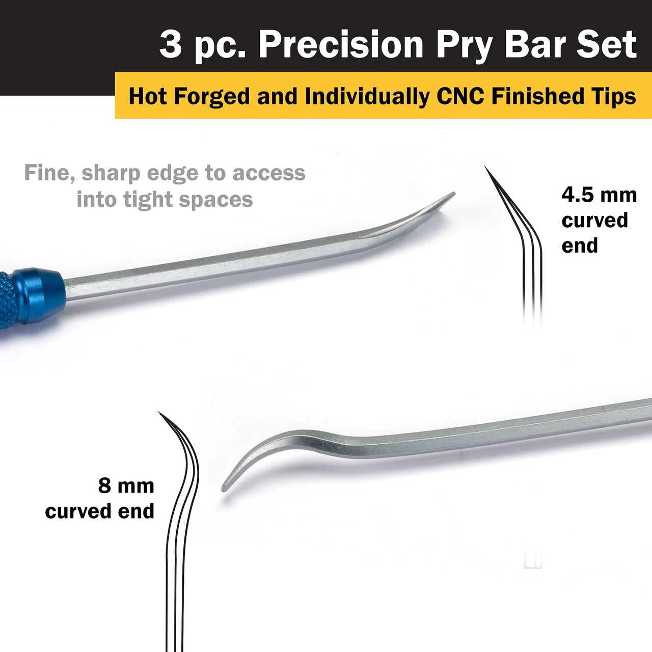 Titan Tools 3pc Precision Pry Bar Set (85504) — product image 3