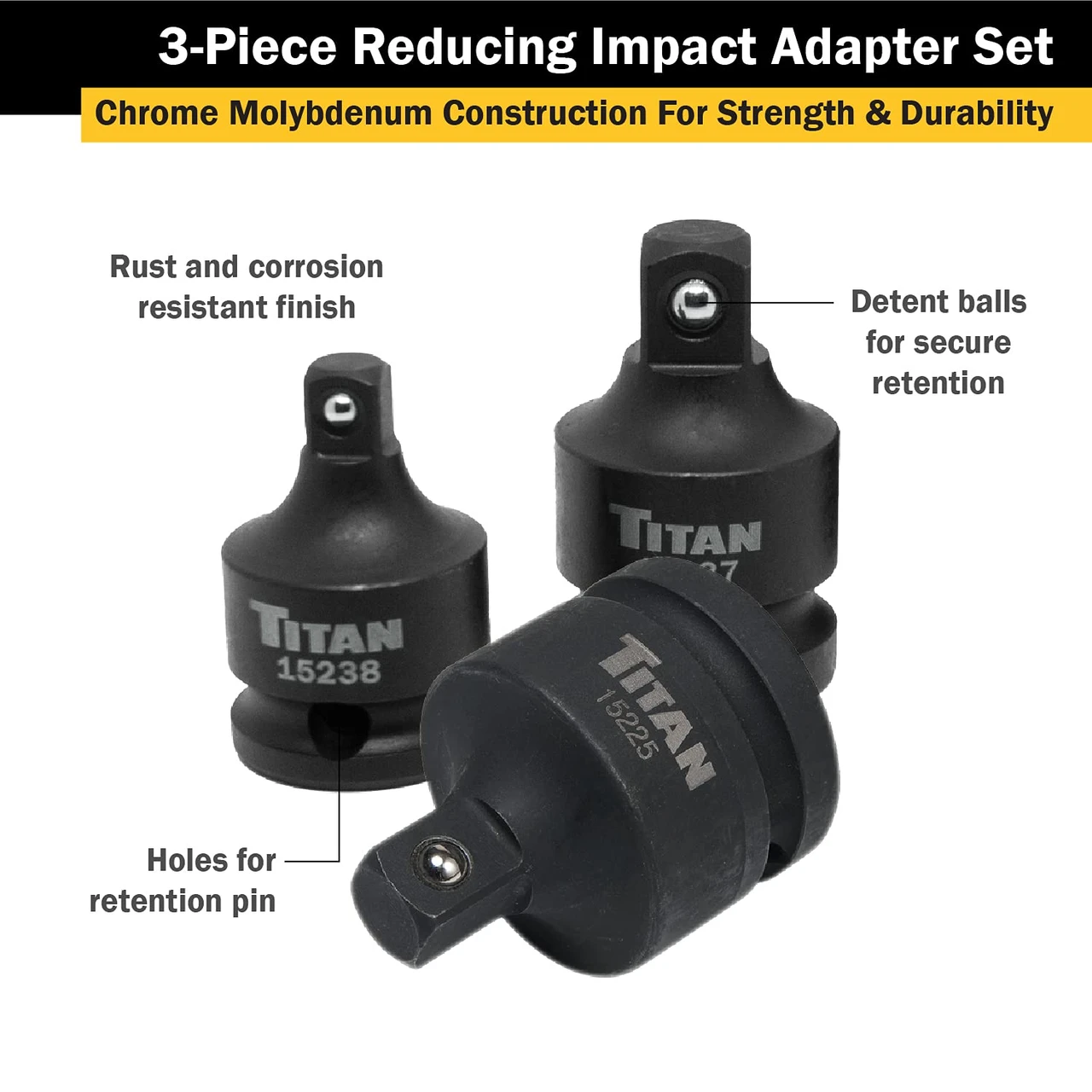 Titan Tools 3pc Reducing Impact Adapter Set (12036) — product image 3