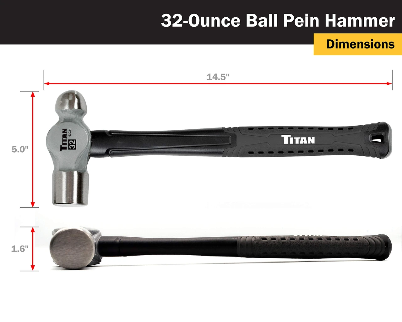 Titan Tools 32 oz. Ball Pein Hammer (63024) — product image 3