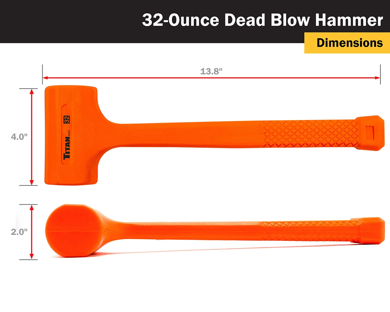 Titan Tools 32 oz. Dead Blow Hammer (63032) — product image 3