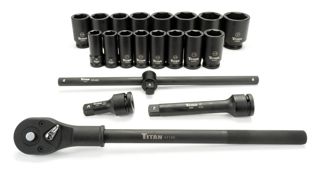 Titan Tools SAE Impact Socket Set 3/4" Drive 6-Point 20-Piece (44001) — product image 2