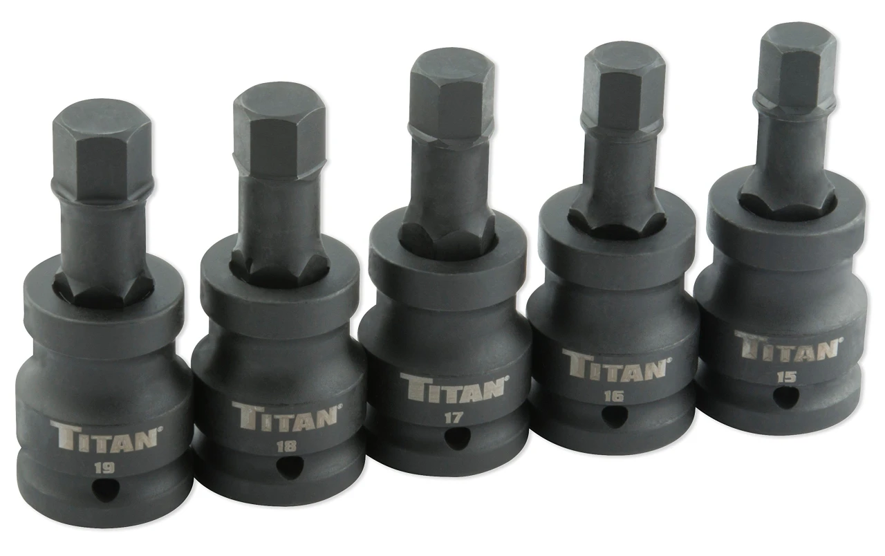 Titan Tools 5pc 3/4" Drive Impact Jumbo Hex Bit Socket Set (44505)