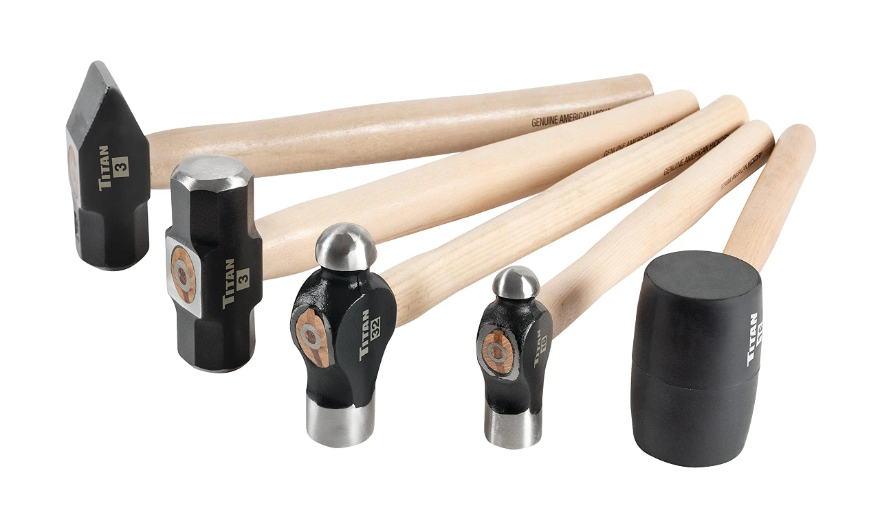 Titan Tools 5pc Hickory Wood Handle Hammer Set (85070)