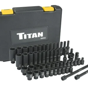 Titan Tools SAE and Combination Impact Socket Set 53-Piece 1/4" Drive (46053)