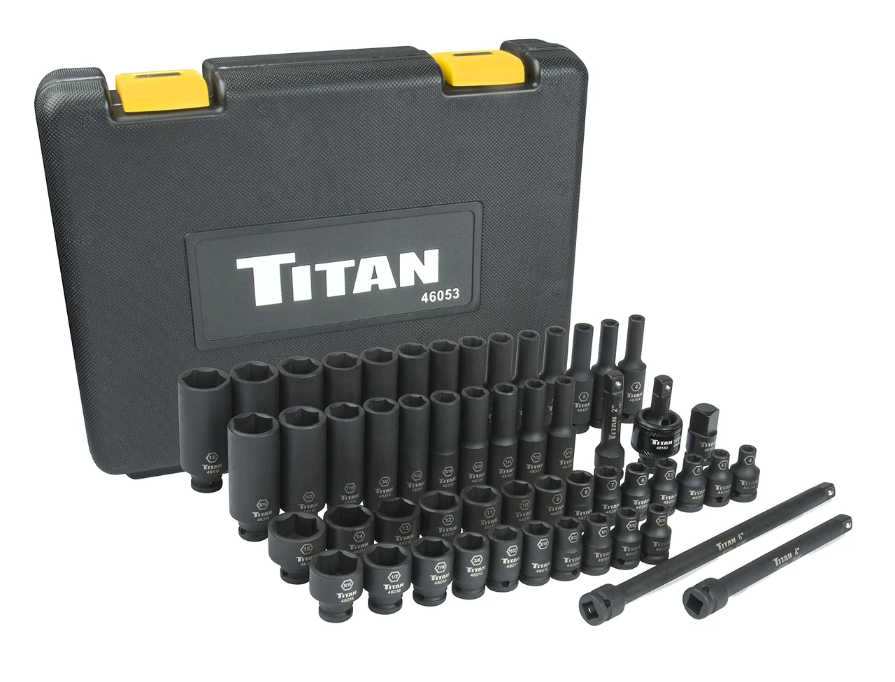 Titan Tools SAE and Combination Impact Socket Set 53-Piece 1/4" Drive (46053)