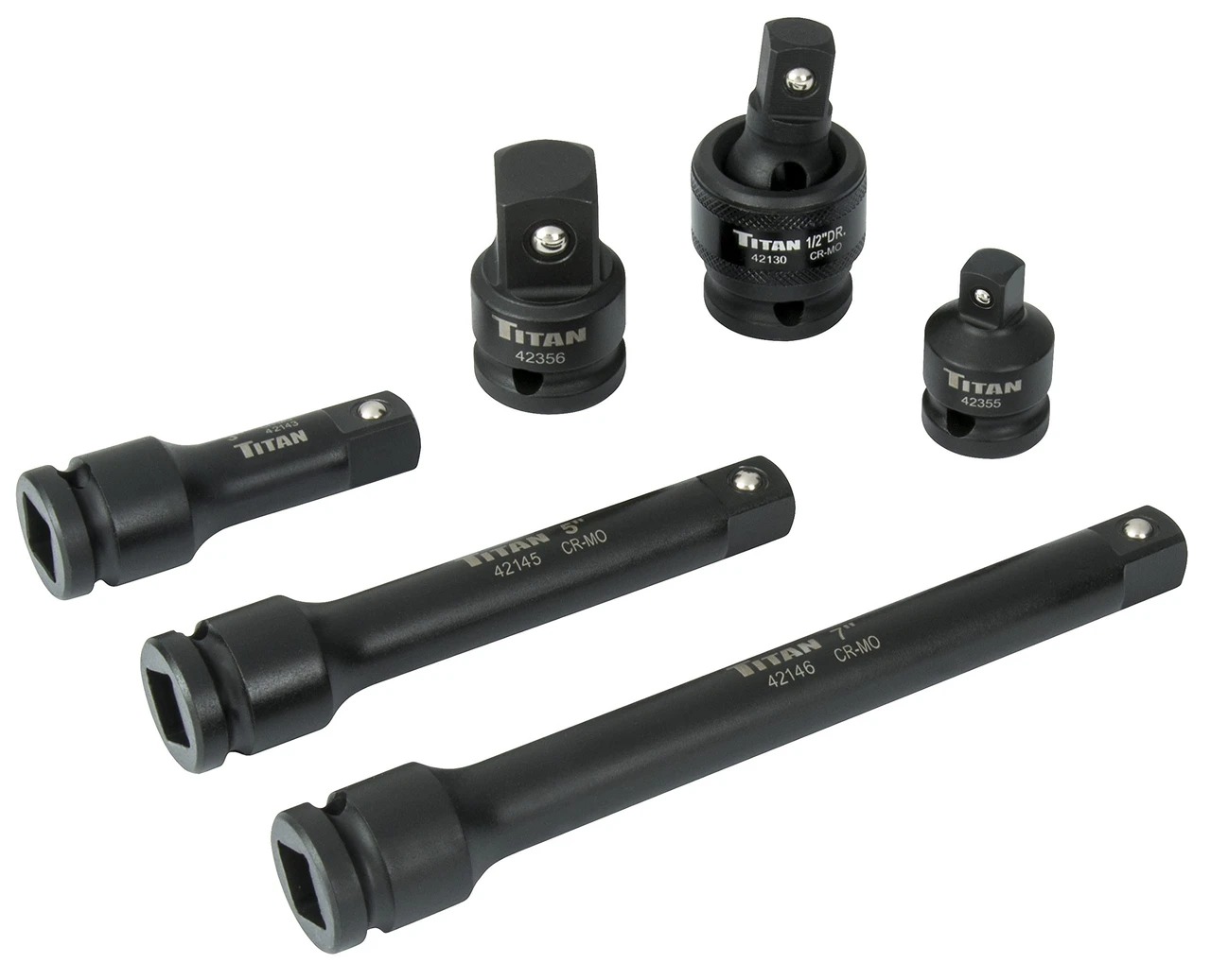 Titan Tools 6pc 1/2" Drive Impact Socket Accessory Set (42100)
