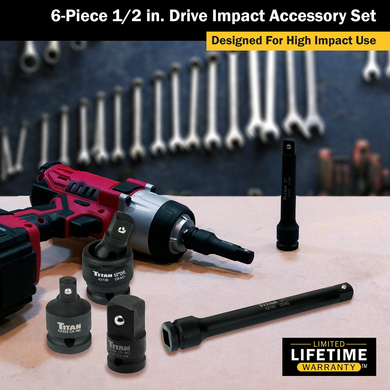 Titan Tools 6pc 1/2" Drive Impact Socket Accessory Set (42100) — product image 4